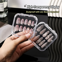 Boîte de rangement en plastique transparent avec couvercle à charnière, conteneur carré transparent en noir, blanc, rose et transparent
