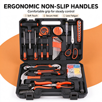 Ensemble d'outils à main en acier au carbone durable de 72 pièces avec marteau, tournevis, clé, pinces, douilles pour la réparation automobile, à domicile et en atelier