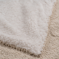 Personalisierbare Bouclé-Strick-Sherpa-Wendedecke aus 100 % Polyester – Texturierte, beidseitig warme Strickdecke für Sofa und Heimdekoration