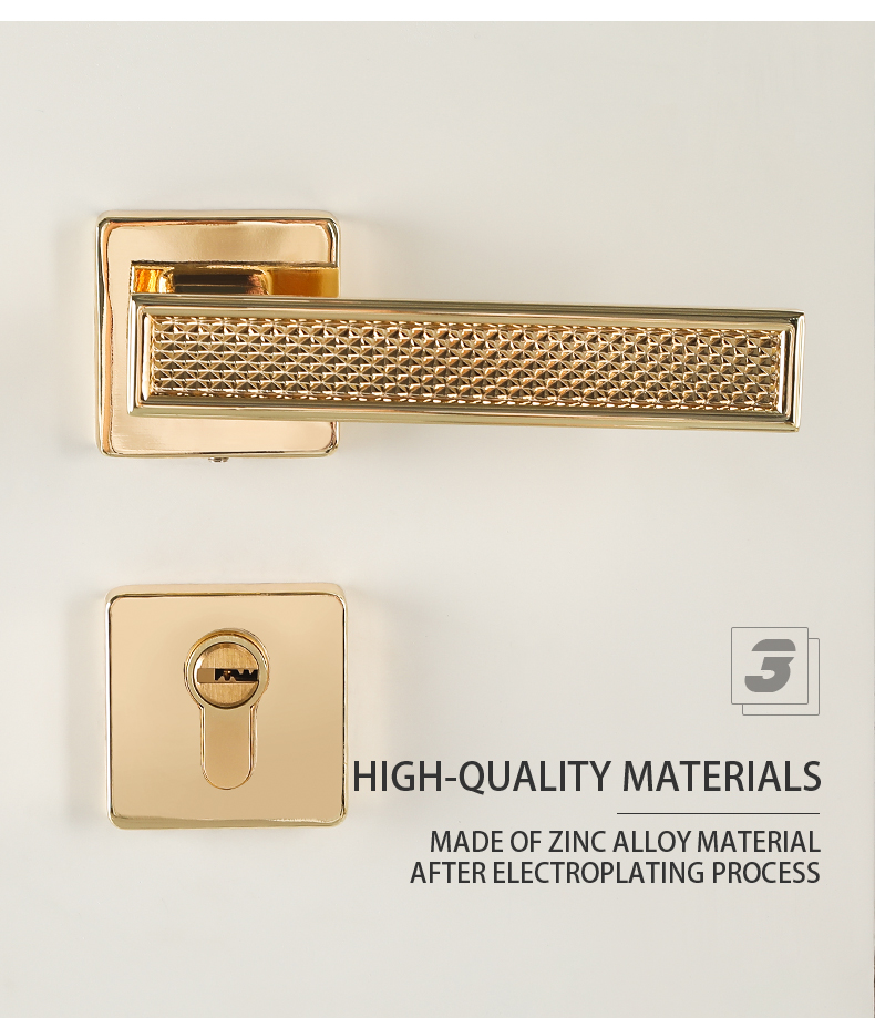 Modern European Design Hotel Bedroom Sliding Door Hardware Lever Handle Locks