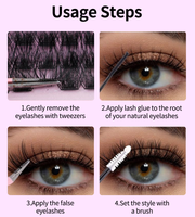 Extensions de cils individuels 3D naturels effet wispy, légers, réutilisables, en faux vison, pour la vente en gros