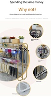 Présentoir métallique multi-niveaux à double rangée pour sous-vêtements, vente directe usine, idéal pour les magasins de vêtements