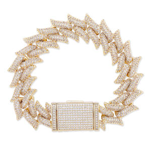 Collar Cubano con Incrustaciones de Diamantes de 16mm Estilo Hip-Hop y Brazalete de Cobre para Hombre, Joyería Exquisita, Venta al Por Mayor - Product Image 3