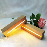 Présentoir en bois de rectangle de base de lumière de LED pour le cristal acrylique