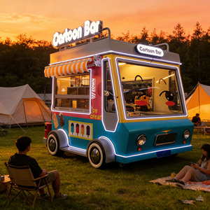 Chariot de nourriture mobile de rue, remorque de vente en acier inoxydable pour la restauration rapide - Product Image 1