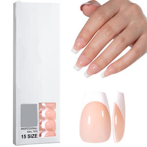 Uñas Francesas de 3 Días, 120 Uds., Pegatinas de Uñas Simples con Brillo en Aerosol, Placas de Uñas Triangulares Desmontables, GZ RTS, Pedido Mixto al por Mayor - Product Image 2