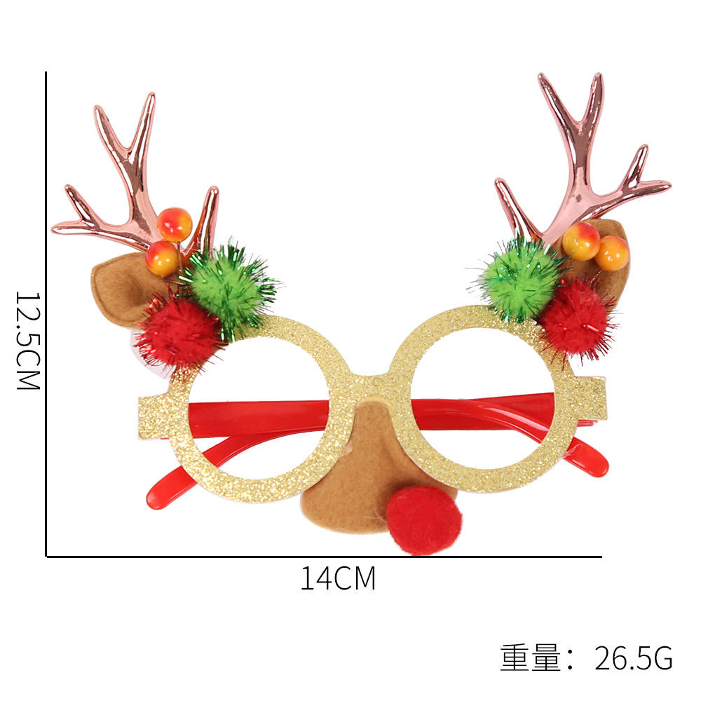 แว่นตาเขาสีทองลายกุหลาบคริสต์มาส