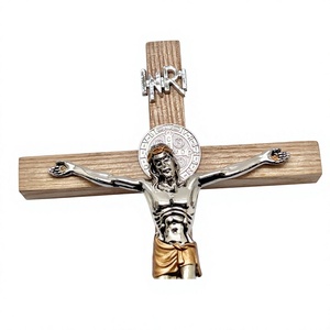 Crucifix croix en bois Jésus suspendu religieux inspirant INRI - Product Image 6