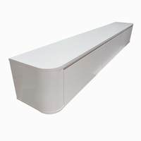 Meuble TV en bois Japandi beige R100 en gros, meuble TV de divertissement avec un grand espace de rangement