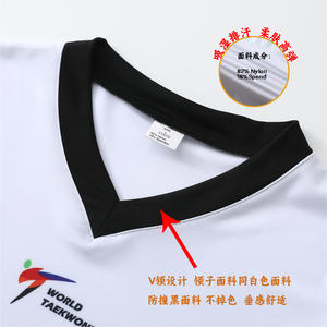 Uniforme de Taekwondo Kyles Blanco con Cuello Negro de Secado Rápido, Ropa de Artes Marciales Unisex para Entrenamiento y Competencia - Product Image 3