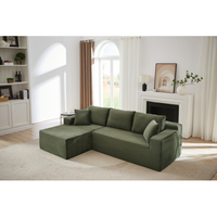 Grünes L-förmiges Wolken-Ecksofa mit tiefem Sitz, keine Montage erforderlich, modulare Schlafsofas für Wohnzimmer, Schlafzimmer