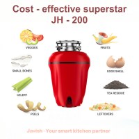 Broyeur de déchets de cuisine en acier inoxydable rouge à faible bruit Machine de compostage de déchets alimentaires électriques pour usage domestique Type d'alimentation par lots