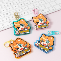 Porte-clés personnalisé en acrylique transparent Vograce, pendentif mignon pour sac à dos, porte-clés en acrylique époxy coloré