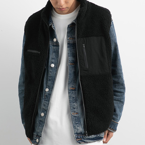Mode personnalisé Sherpa <span class=keywords><strong>polaire</strong></span> gilets fermeture éclair poche coupe-vent gilet épais lâche <span class=keywords><strong>sans</strong></span> manches Sherpa <span class=keywords><strong>polaire</strong></span> hommes gilets - Product Image 4