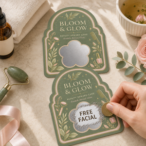 Cartes à gratter personnalisées avec logo imprimé sur le thème du spa, cartes cadeaux en papier personnalisées, cartes de remerciement pour entreprises - Product Image 1