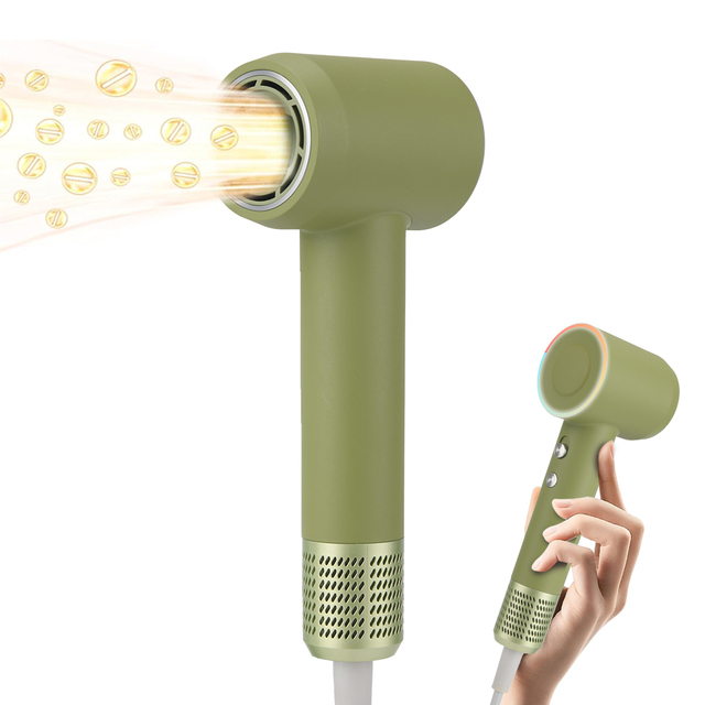PRITECH 4 Temps Fast Speed Compact Portable Hair Blow Dryer Low Noise Small Mini High Speed Hair Dryer with Ions for Travel