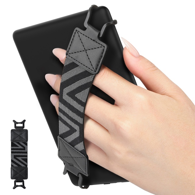 MoKo Zebra Design Elastic Versatile Hand Strap Lightweight Finger Grip Holder Security Hand Strap for Kindle 6-8" Tablet Devices