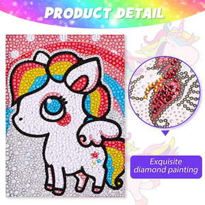 Kits de peinture en diamant personnalisés pour enfants Cerf Licorne Hibou Cristal Strass en plastique Facile Arts & Crafts - Product Image 5