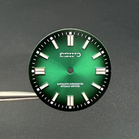 Dial Jam Tangan 28.5mm Tanpa Tanggal, Indeks Ganda, Jarum Hijau Bercahaya untuk Mesin NH35, Suku Cadang Modifikasi Jam Tangan Baru