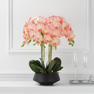 Usine Directe De Luxe Real Touch Artificielle Orchidée Phalaenopsis <span class=keywords><strong>Pot</strong></span> De Fleur Bonsaï pour Noël Fête Des Pères Fête Des Mères Pâques - Product Image 3