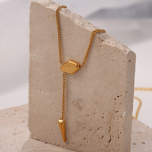 Collier élégant en or pour femmes, pendentif géométrique, chaîne de clavicule, bijoux à la mode, cadeau pour occasion XL435G - Product Image 2