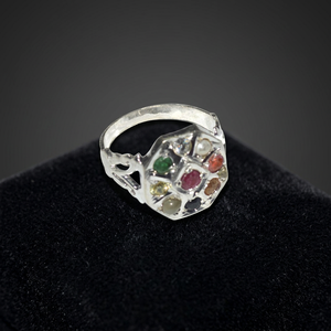 Anillo de Chakra de Sanación Vastu de 9 Planetas - Modelo Chakra-R-001 - Piedra Natural - Joyería de Plata 925 - Product Image 2