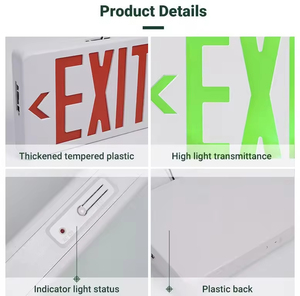Luz de salida Led estándar de América del Norte rojo verde simple doble cara recargable Led señal de salida de emergencia - Product Image 5