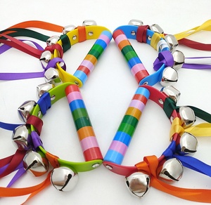 En gros Instrument de musique Orff pour l'éveil musical, hochet à main semi-circulaire à 5 clochettes, jouet d'apprentissage pour bébé, aide pédagogique pour la préhension - Product Image 5