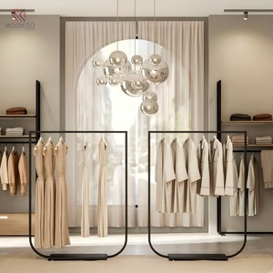 Modern U Shape Black Metal <strong>for</strong> Garment Rack Freestanding Rectangular <strong>Clothing</strong> Display <strong>Rail</strong> Easy Assembly <strong>for</strong> Women Apparel - Product Image 1