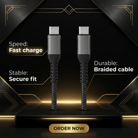Kabel Data Nylon Braided Pengisian Cepat Tipe-C ke C 100W 20V5A untuk Perangkat IOS 0.5M/1M/2M