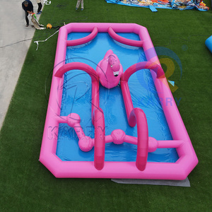 Piscine gonflable pour enfants sur le thème du flamant rose en PVC épaissi pour fêtes en plein air, parc aquatique pour enfants, centre de jeux aquatiques - Product Image 2