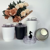 Gobelet isotherme à double paroi réutilisable personnalisé de 360 ml, tasse à café de voyage en acier inoxydable isolée de 450 ml avec couvercle, anti-fuite