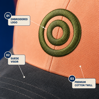 Casquette de baseball personnalisée à visière plate couleur pêche, 6 panneaux, snapback, visière en daim brodée, réglable, pour le sport, vente en gros, OEM, faible MOQ
