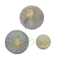 Boule de Noël en verre de forme ronde artisanat ornements suspendus avec des paillettes écologiques