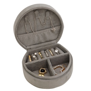 Hot Selling <b>Small</b> Travel Jewelry Organizer Storage Box Portable Velvet Jewelry Travel <b>case</b> for Ring Earring Necklace Storage - Product Image 4