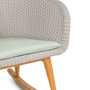 Silla Mecedora de Madera de Teca para Exteriores con Cojín, Silla de Descanso para Patio y Jardín - Bulan - Product Image 2