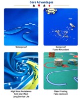 Tapis de table de poker et de blackjack en feutre de velours imperméable et ignifuge, avec impression personnalisée et disposition adaptée pour le poker