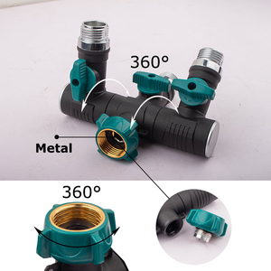 Conector divisor de latón de 3 vías de alta resistencia para manguera de jardín, grifo exterior de rotación de 360 grados, Material plástico de cierre de Metal - Product Image 3