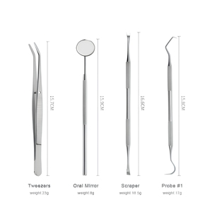 Kit professionnel d'hygiène dentaire en acier inoxydable 9 pièces – Instruments de soins bucco-dentaires de base – Fournisseur en gros - Product Image 5