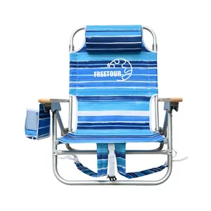 도매 조절 휴대용 알루미늄 경량 접이식 야외 비치 라운지 의자