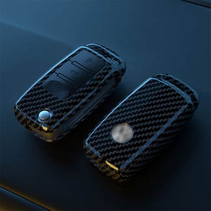 Couvercle de <span class=keywords><strong>clé</strong></span> de voiture en fibre de carbone ABS protégé Fob pour VW Volkswagen Tiguan MK2 pour <span class=keywords><strong>SEAT</strong></span> Ateca <span class=keywords><strong>Leon</strong></span> FR <span class=keywords><strong>2</strong></span> Ibiza - Product Image 2
