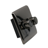 PROMOTION EXCEPTIONNELLE : Interrupteur mural variateur de lumière 1 ou 2 modules en nickel noir chromé de haute qualité