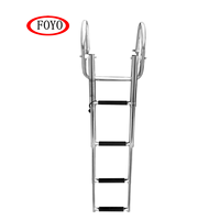 Échelle d'Accès Arrière en Acier Inoxydable Premium FOYO Marine à 4 Marches, Escalier de Quai pour Bateau Fabriqué dans le Fujian pour Piscine, Yacht