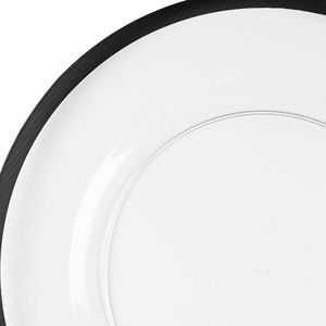 Pabrik grosir pelat pengisi daya bulat dalam hitam bening untuk pernikahan-keramik kaca melamin PS <span class=keywords><strong>PC</strong></span> bahan ringan - Product Image 6