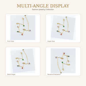 Pulsera de Cadena de Acero Inoxidable Multicolor Dorada al por Mayor con Cuentas, Accesorios de Moda para Mujer, Regalo, Logotipo Personalizado - Product Image 3
