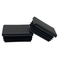 MOCAP Noir 50x75 25x100 Bouchons de tube rectangulaire en acier PE, embouts de tuyau
