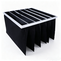 Élément filtrant à charbon actif à poches moyennes haute efficacité F5 F7 F9 pour système de ventilation industriel HVAC AHU