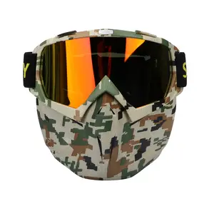 Óculos de motocross e máscara protetora facial, proteção para moto com óculos de proteção