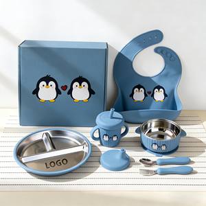 จานเด็กสแตนเลสเกรด 304 พร้อมโลโก้สั่งทำ ปลอดสาร BPA เป็นมิตรกับสิ่งแวดล้อม ชุดอาหารสำหรับ<span class=keywords><strong>เด็ก</strong></span>พร้อมซิลิโคนสำหรับอุปกรณ์เสริมสำหรับ<span class=keywords><strong>เด็ก</strong></span> - Product Image 1