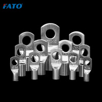 FATO Cosse de Câble Série SC Électrique Étamée Non-Isolée Tube Rond en Cuivre pour Batterie Borne de Mise à la Terre à Sertir avec Trou